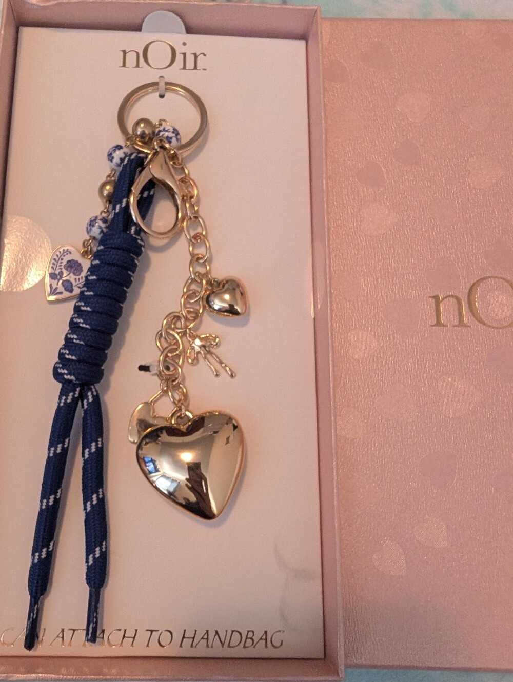 Noir Bag Charm Keychain NIB